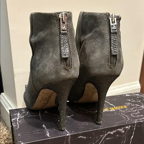 Sam Edelman Gray Suede Ankle Booties - Picture 2 of 7